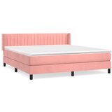 The Living Store Box spring postelja z vzmetnico roza 160x200 cm žamet - Box Spring Postelja, (21488439) | Shoptok.si