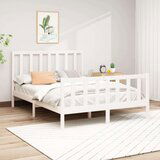  Posteljni okvir bel iz trdne borovine 160x200 cm, (20643491) | Shoptok.si
