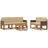 vidaXL Zunanja garnitura za sedenje z blazino 6 pcs Naravna, (5000281462) | Shoptok.si