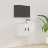 Maison Chic Stenska TV omarica - TV stojalo - Televizijska omarica visok sijaj bela 57x34,5x40 cm, (21700610) | Shoptok.si