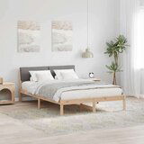  Okvir kreveta Smeđa i taupe 135 x 190 cm Masivna borovina | shoptok.hr
