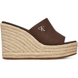Calvin Klein Natikači Wedge Rope Slide Mg YW0YW01699 Rjava | Shoptok.si