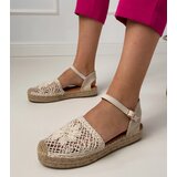 Gemre Beige perforated espadrille sandals Santos | ePonuda.com