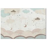  Slika - Cloudy Night Sky - Moons in Brown and Beige Hues Among Clouds and Numerous Little Stars on a Light Background 120x80 Sta | shoptok.hr