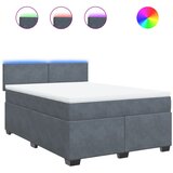 vidaXL Box spring posteljni z vzmetnico temno siv 140x190 cm žamet, (21306283) Cene