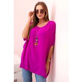 Kesi Włoski Oversized blouse with pendant aubergine | shoptok.hr