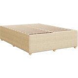 vidaXL Box spring postelja z vzmetnico krem 140x200 cm blago | Shoptok.si