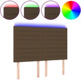  LED uzglavlje tamnosmeđe 144x5x118/128 cm od tkanine | shoptok.hr