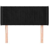  Vzglavje z ušesi črno 93x16x78/88 cm žamet, (20953038) | Shoptok.si