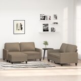 vidaXL Sedežna garnitura z blazinami 3-delna taupe blago Cene