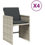  The Living Store Vrtni stoli z blazinami 4 kosi svetlo siv poli ratan - Vrtni Stol, (21460842) | Shoptok.si