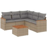  6-dijelni set vrtnih sofa s jastucima bež od poliratana | shoptok.hr