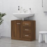 vidaXL Omarica za umivalnik rjav hrast 63x30x54 cm inženirski les Cene