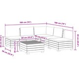  6 kom. Set vanjskih sofa Čvrsto drvo akacije Smeđa | shoptok.hr
