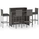  5-dijelni vrtni barski set s jastucima sivi | shoptok.hr