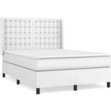  Box spring postelja z vzmetnico bel 140x190 cm umetno usnje, (20901066) | Shoptok.si