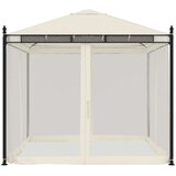 vidaXL Paviljon z mrežastimi stenami krem 2,93x2,93 m jeklo | Shoptok.si