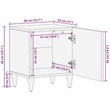 vidaXL Noćni ormarić 2 pcs Bež 40 x 33 x 46 cm masivno drvo manga | shoptok.hr