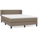 vidaXL Box spring postelja z vzmetnico taupe 140x200 cm blago, (20895104) | Shoptok.si