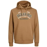 Jack & Jones Sweater majica svijetlosmeđa / crna / bijela