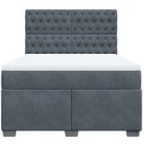  Krevet s oprugama i madracem tamnosivi 140x190 cm baršunasti | shoptok.hr