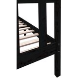  Okvir za krevet od masivne borovine crni 135x190 cm bračni | Shoptok.si