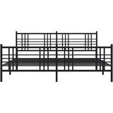  Metalni okvir kreveta uzglavlje i podnožje crni 183x213 cm | shoptok.hr