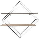 Mömax stenski regal rom 2, črna, naravne barve | Shoptok.si