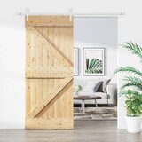 vidaXL Drsna vrata s kompletom vodil 90x210 cm trdna borovina Cene