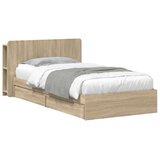  Okvir kreveta s pohranom s ladicama Hrast sonoma 90 x 200 cm - Hrast sonoma 90 x 200 cm bez središnje police | shoptok.hr