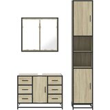  3-dijelni set kupaonskog namještaja boja hrasta sonome drveni | shoptok.hr