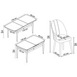Hanah home trpezarijski set, 7 dijelova, siva Slike