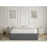 Bobochic Paris Temno siva oblazinjena zakonska postelja s prostorom za shranjevanje/brez vzglavja z letvenim dnom 180x200 cm Inera – | Shoptok.si