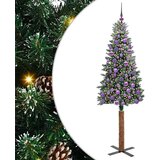 vidaXL Ožja jelka med 300 LED Zelena in Bela 180 cm PVC in trden bor | Shoptok.si