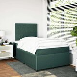 vidaXL Box spring postelja z vzmetnico temno zelen 120x190 cm žamet, (21307236) | Shoptok.si