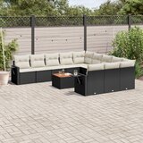 vidaXL 12-dijelni set vrtnih sofa od poliratana s jastucima crni | shoptok.hr