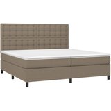  Krevet s oprugama i madracem smeđesivi 200x200 cm od tkanine | shoptok.hr