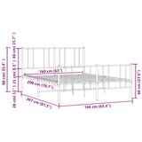 Metalni okvir kreveta uzglavlje i podnožje crni 160x200 cm | shoptok.hr