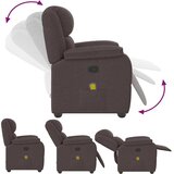  Masažni naslonjač od tkanine tamnosmeđi | shoptok.hr
