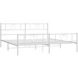 Metalni okvir kreveta uzglavlje i podnožje bijeli 200x200 cm | shoptok.hr