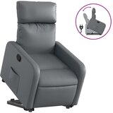  Naslonjač na podizanje od umjetne kože siva | shoptok.hr