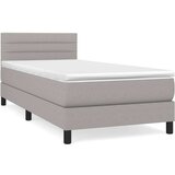  Box spring postelja z vzmetnico svetlo siv 100x200 cm blago, (20726286) | Shoptok.si