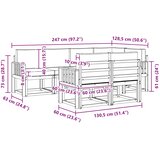  Set vanjskih sofa 7 kom. Bijela i antracit Poliester Smeđa 247 x 128,5 x 73 cm | shoptok.hr
