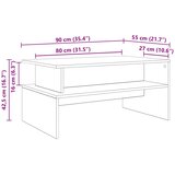  Kava Stol Umjetnički hrast 90 x 55 x 42,5 cm Konstruirano drvo | shoptok.hr