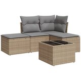  5-dijelni vrtni set sofa s jastucima bež od poliratana | shoptok.hr