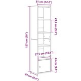 vidaXL Regal za knjige boja hrasta 31x24x127 cm konstruirano drvo | shoptok.hr