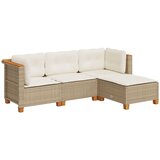 Maison Chic Seti vrtnega pohištva - Vrtna garnitura - Vrtni pohištvo set 4-delna z blazinami bež poli ratan, (21815625) | Shoptok.si