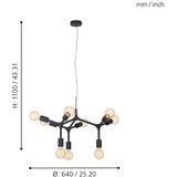 Eglo Bocadella visilica/9, e27, čelik/crna | Eponuda.com