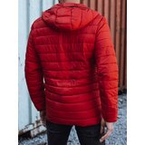 DStreet Men's red quilted jacket with hood | shoptok.hr