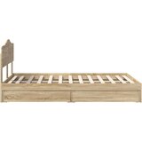  Postelja s shranjevanjem z vzglavjem Sonoma hrast 135 x 190 cm, (5000105570) | Shoptok.si